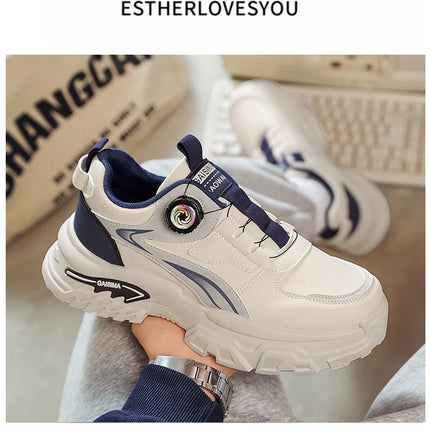 2025 Autumn New Men's Versatile High-Top Trendy Thick-Soled Running Shoes Breathable Casual Trendy Shoes