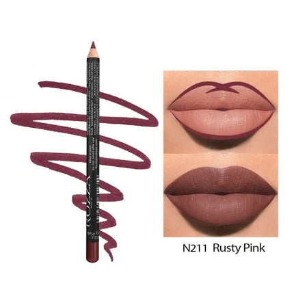 14 Colors Matte Lipstick Pencil Long-lasting Waterproof Lip Pencils High Pigmented Lips Liner Lip Beauty Make Up Tools Nude Pink