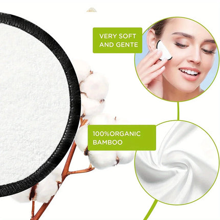 16PCS Reusable Face Makeup Remover Pads Facial Cleaning Face Towel Washable Face Round Fashionable Metal Box for All Skin Type