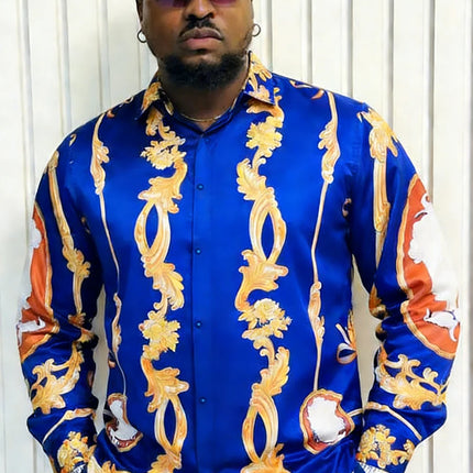 2026 Men's Fashion Casual Long Sleeve Shirt HD Color Pattern 3D Printed Shirt Hawaii Beach Vacation Wedding Social Dress for Men