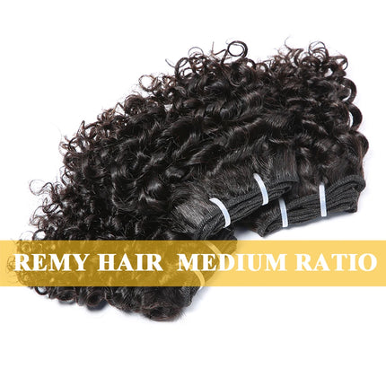 Code Calla Bouncy Curly Hair Bundles Double Draw Indian 6inch Short Cut Remy Human Hair Extensions Natural Black Brown Color