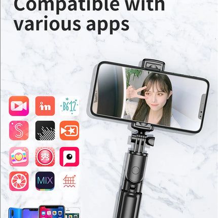 Bluetooth Selfie Stick Mobile Phone Holder Retractable Portable Multifunctional Mini Tripod With Wireless Remote Shutter
