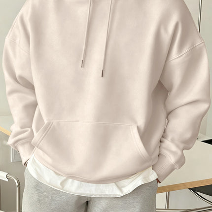 Fashion Solid Sweatshirt Sport Comfy Tracksuit Fleece Autumn Hoodies Man Basics Warm Streetwear Casual Jogging Clothes Unisex