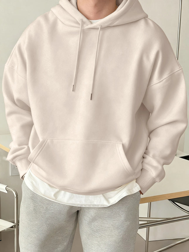 Fashion Solid Sweatshirt Sport Comfy Tracksuit Fleece Autumn Hoodies Men's Basics Warm Streetwear Casual Jogging Clothes Unisex