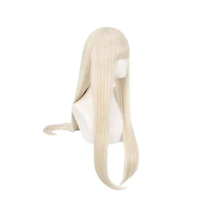 Anime Cosplay Runa Yomozuki Wigs Long Straight Wig Natural Gold with Neat Bang Heat Resistant Synthetic Wigs for Girls