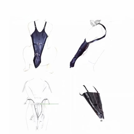 1PC Sex Slave Bondage Outfits Behind Back Bondage Armbinder，Leather Straight Jacket BDSM Restraints Slave Sex Toys For Couples