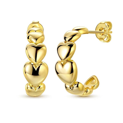 2025 New 925 Sterling Silver Earrings Simple Bow Strawberry Butterfly Hoop Stud Earrings for Wedding Party Women Jewelry Girls