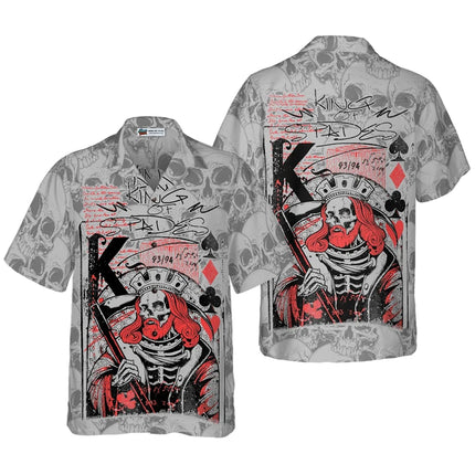 Funny Play Cards Printed Shirt Men's Clothing Leisure Sport Lapel Button Shirts 3D Printed Card Game Skeleton Pattern Blouse New