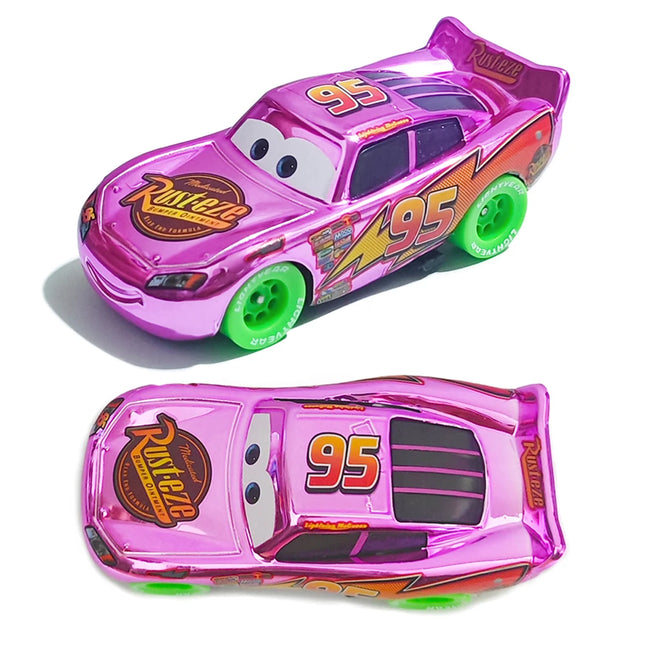 Disney Pixar Cars 95 Pink Lightning McQueen Cartoon Model Car 1:55 Metal Die Casting Racing Toys Children's Toys Birthday Gifts