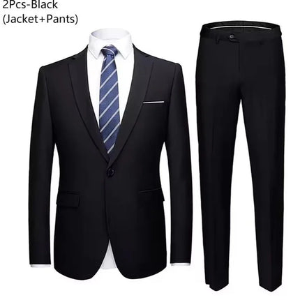 Suits For Men Wedding 2 Pieces Set Elegant Jackets Pants  Blazers Slim Fit Formal Outfit Fashion Business Classic 2025 Costume