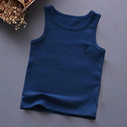 Fashion Children T-shirts for Girls Candy Color Baby Boys Graphic Tee Cotton Vest Tops Kids Summer Clothes Sleeveless T-Shirt