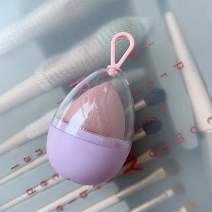 Empty Transparent Puffs Drying Box Storage Case Portable Sponge Stand Cosmetic Egg Shaped Rack Makeup Blender Puff Holder
