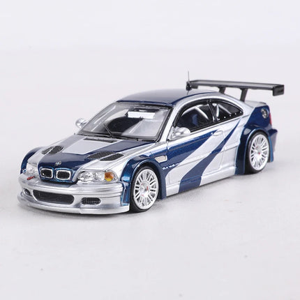 MJ MODEL 1:64 M3 E46 GTR Alloy Model Car can open the hood