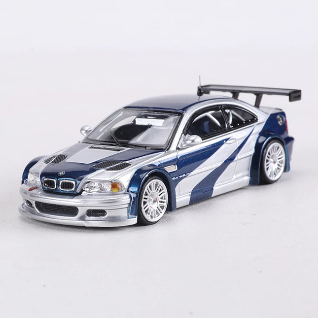 MJ MODEL 1:64 M3 E46 GTR Alloy Model Car can open the hood