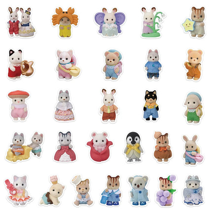 55PCS Calico Critters Stickers Graffiti Stickers DIY Diary Phone Case Handmade Scrapbook Aesthetic Stickers