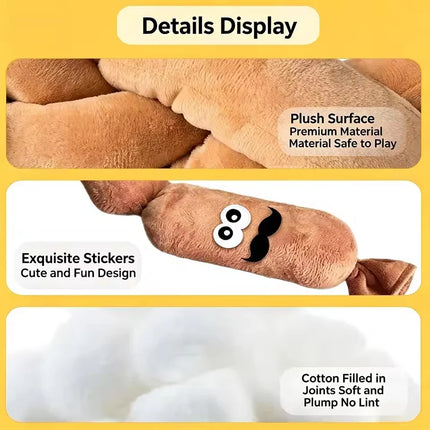 Funny Squeaky Dog Toy Bite Resistant Plush Chew Toy Interactive Teeth Cleaning Molar Toy For Puppy Dogs Self Play Entertainment