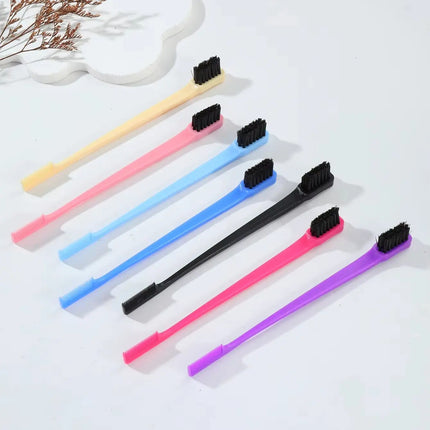 Hair Anti-static Edge Brush Comb 2-in-1 Double-sided Edge Control Brush Hair Styling Tool with Comb,Special for Real Hair Wigs