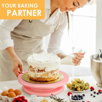 28cm Pastry Turntable Plastic Cake Rotating Table Anti-skid Round Cake Turntables Stand Cake Decorating Baking Tools