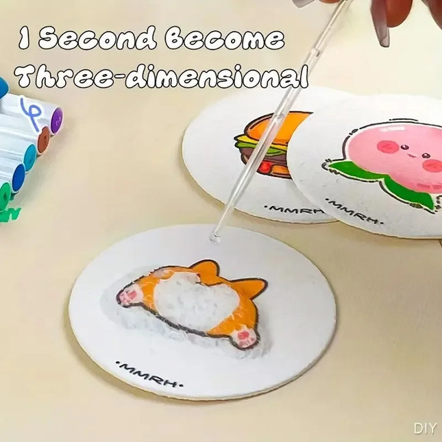 3D Round Water Expansion Painting Compressed Wood Pulp Sponge Foam Texture Painting Paper Handmade Children's DIY Toys
