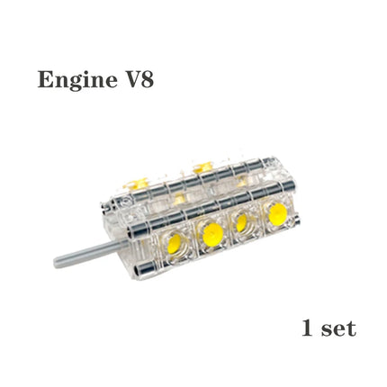 MOC Technology Parts Kit Building Blocks Differential Gear Kit Engine Cylinder Building Blocks Model Car 65413  62821 V6 V8 V12