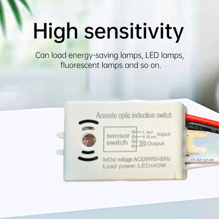 220V Intelligent Sound Voice Sensor Switch Module Detector Indoor Auto On Off Lights Switch Sound-Light Controlled Sensor Switch