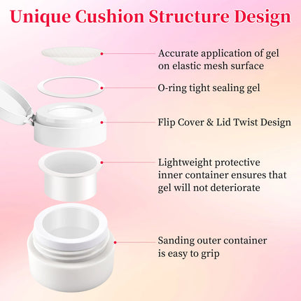 10-Color Cushion Gradient Painting Gel, UV/LED Blush Tap Gel, Nail Art Cushion Tap Gel Painting Tool