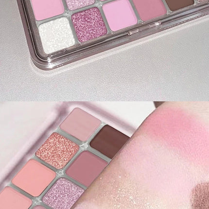 12 Colors Shimmer Matte Eyeshadow Palette Nude Rose Pink Glitter Pigment Eye Shadow Lasting Waterproof Make Up Palette Cosmetics