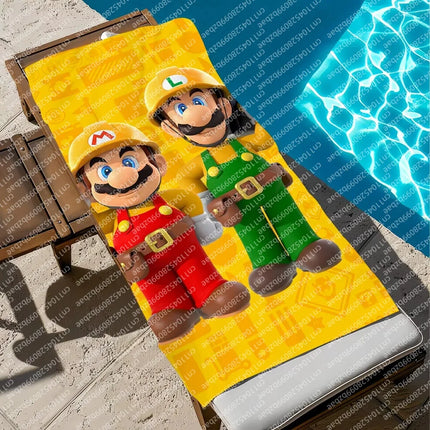 S-Super Towel Large Quick-Drying M-Mario-o Microfiber soft Beach Towel for Travel Fitness Sauna Bathing Camping Kids Gift