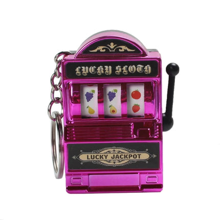 Mini Fruit Slot Machine Keychain Lucky Charm Jackpot Keychains Mini Casino Pendant Bag Charm Novelty Gifts for Kids Adults