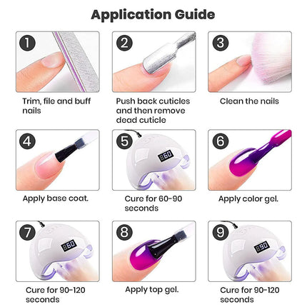 Thermal Gel Nail Polish Thermal Color Changing Gel Polish - Pink Purple Soak Off UV LED Nail Art DIY Temperature Sensitive