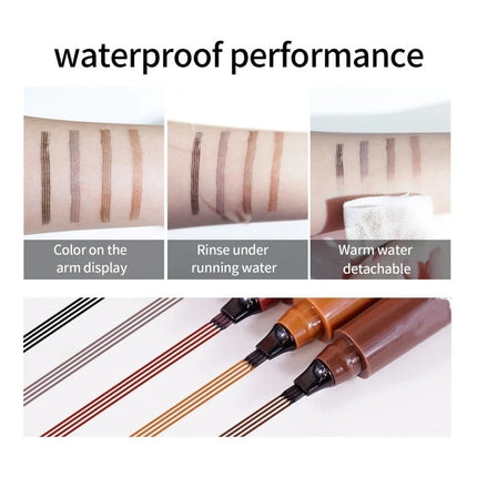 Liquid Eyebrow Pencil Eyebrow Pen Waterproof Fork Tip Eyebrow Tattoo Pencil Long Lasting Professional Fine Liquid EyeBrow Pencil