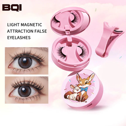 BQI light magnetic suction false eyelashes, light upper eyes, daily mirror, create perfect eye makeup, one clip wear, recycling