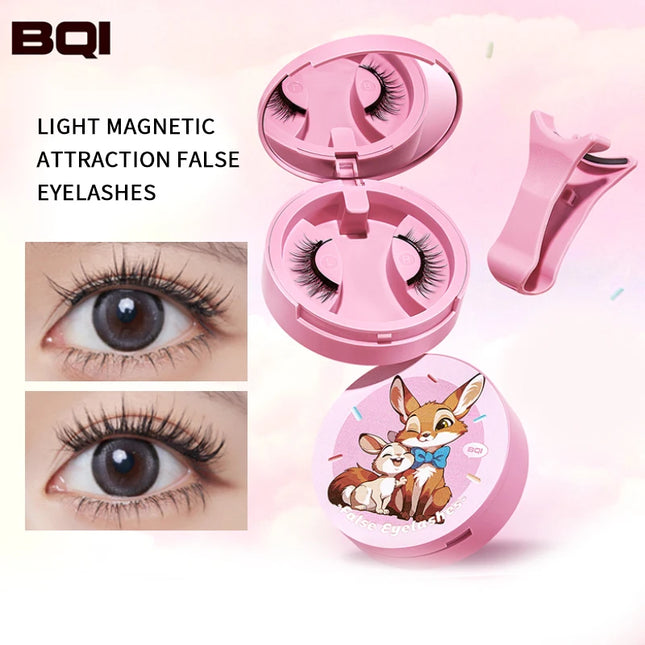 BQI light magnetic suction false eyelashes, light upper eyes, daily mirror, create perfect eye makeup, one clip wear, recycling