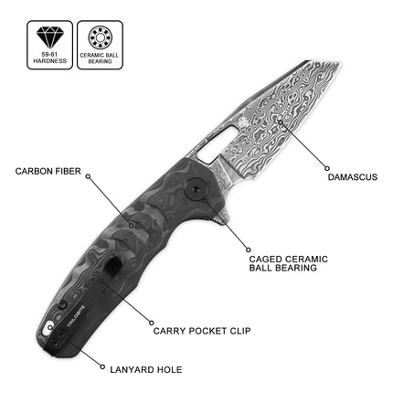 Petrified Fish PFE17 Trilobite Folding Knife 14C28N Blade Handle G10 Foldable Pocketknives Fishing Survival Tool Outdoor Camping