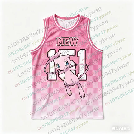Basketball Jersey Pikachu Charizard Eevee Anime Tank Top Loose Quick Drying Breathable Sports Vest Summer Adult Kid's Tank Top