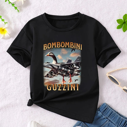 Y2K Boys Girls Italian Brainrot Animals Kids T-shirt Tung Tung Tung Sahur Short Sleeve Tops Funny Meme Cute Tee Summer Clothing