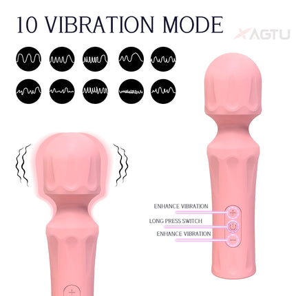 Powerful AV Magic Wand Dildo Vibrator for Women Nipple Clitoris G-spot Vagina Stimulator Vibration Massager Adult Sex Toys 18