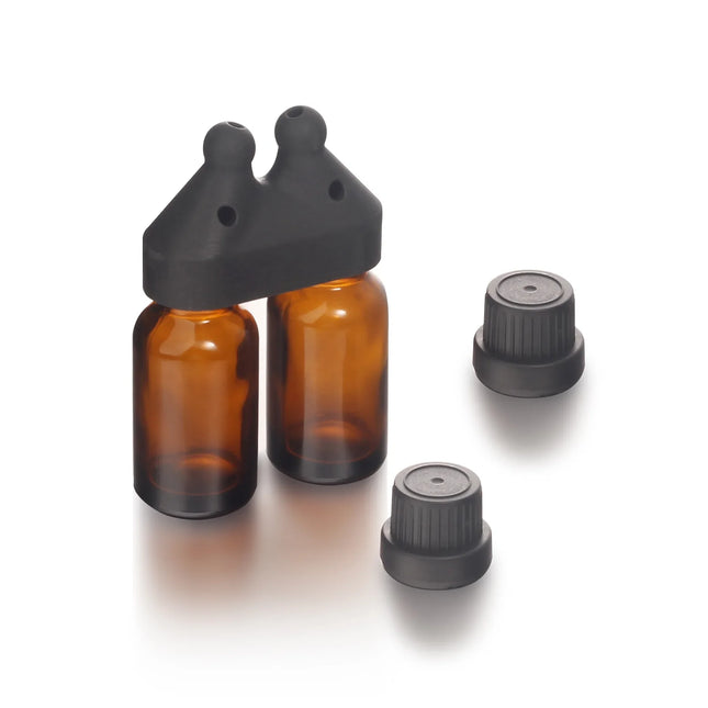 Essential Oil and Perfume Inhaler in Separate Bottles Leakproof Aroma Essential Oil Lnhaler Cap Black, Double and Sole