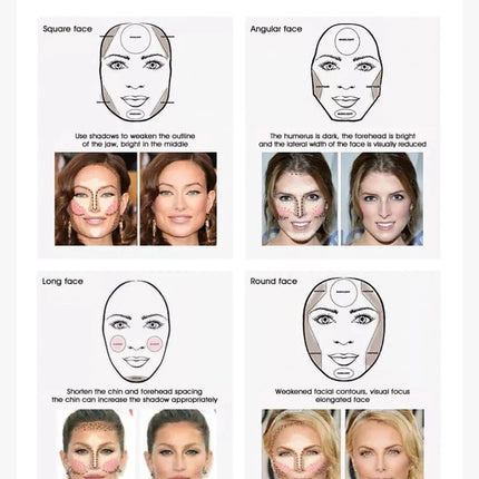 IMAGIC 4-Color Highlighter&Contouring For Face Bronzer Face Makeup Combination Palette Long-Lasting Brighten Skin Cosmetics
