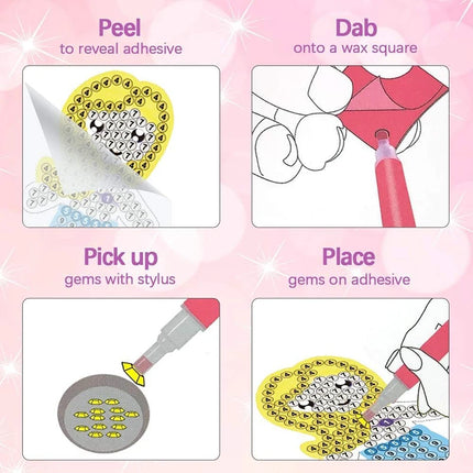 Diamond Art Kits for Kids with Keychains Unicorn Mermaid Diamond Painting Gem Art Diamond Dots for Girls Age 8-12 Holography DIY