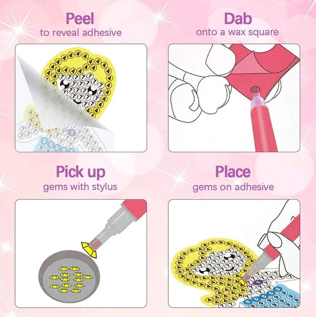 Diamond Art Kits for Kids with Keychains Unicorn Mermaid Diamond Painting Gem Art Diamond Dots for Girls Age 8-12 Holography DIY