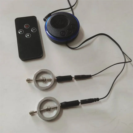 Metal Nipples Clips Labium Clamps Clitoris Stimulation Breast Sucker 8 Modes Electric Shock Sex Toys for Women Men Couples Games