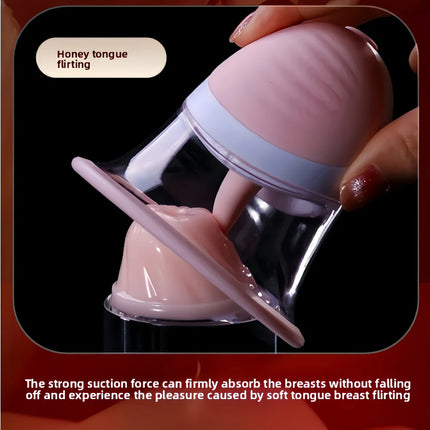 Breast Enlargement Suction Vibrator Rotating  Tongue Licking Vacuum Pump chest Massager Nipple Stimulation Masturbator Sex