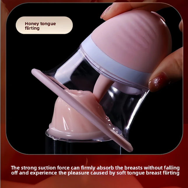 Breast Enlargement Suction Vibrator Rotating  Tongue Licking Vacuum Pump chest Massager Nipple Stimulation Masturbator Sex