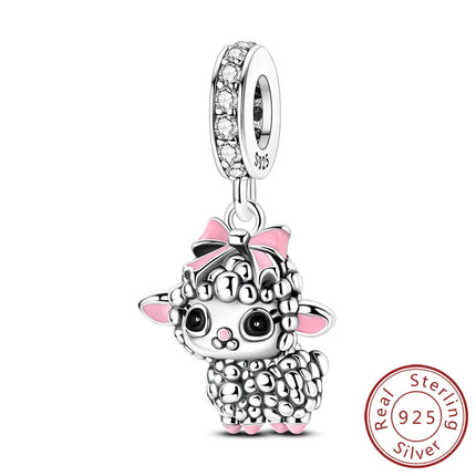 New Original 925 Sterling Silver Charms Bead Gold Chameleon Turtle Cat Charm Fit Bracelet Dangle Pendants DIY Women Jewelry Gift
