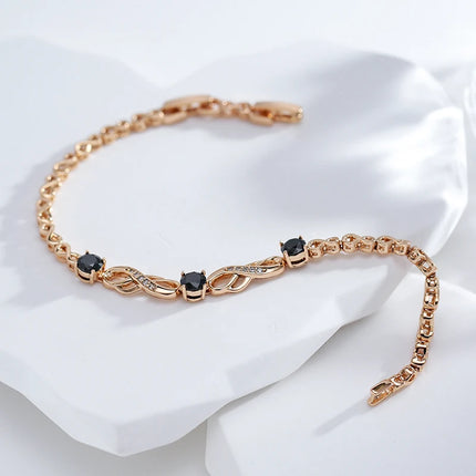 Kinel Fashion Ethnic Bride Bracelet For Women Luxury 585 Rose Gold Natural Zircon Bracelets Vintage Wedding Fine Daily Jewelry