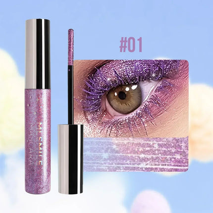 Colorful Glitter Mascara, Waterproof Long Lasting Thickening Lengthening Anti-Smudge Mascara, Tint Rich Color Sparkly Mascara