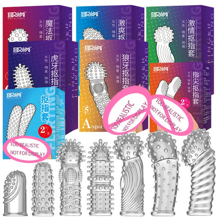 G Spot Finger Sleeve Massage Condoms Adult Toys for Women Masturbation Large Particles Flirting Sex Toys juguetes para adultos