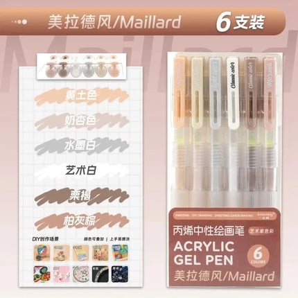 150/6 Colors Colors Large Capacity Acrylic Gel Pen 1.0mm Painting Drawing Student Writing Pen Office School Supplies Stationery