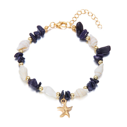 Boho Irregular Gravel Beaded Stone Anklets For Women Summer Ocean Beach Handmade Ankle Bracelet Foot Leg Chain Gift Accessories